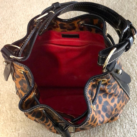 Dooney and Bourke Leopard Bag with Drawstring - Picture 2 of 4